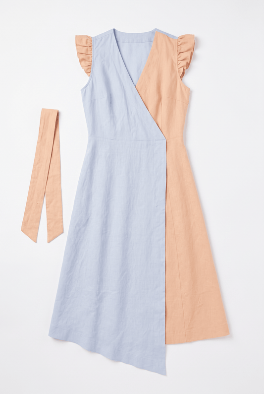 Linen Dual Dress, Light Blue Sample Piece