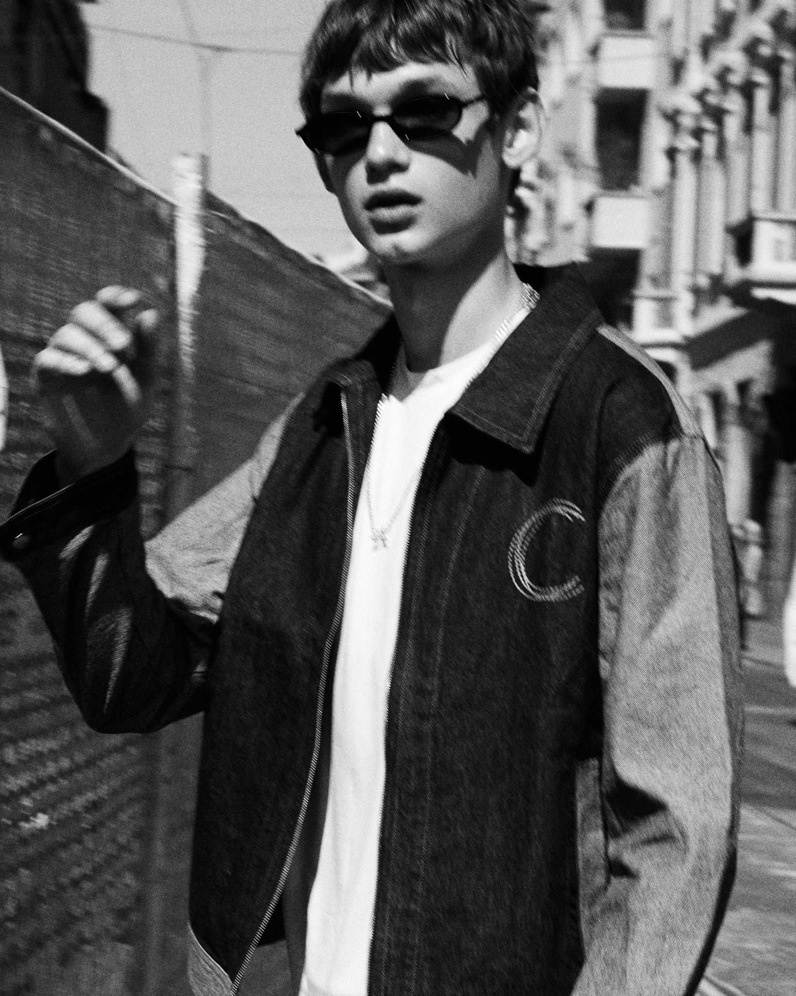 HACOY denim jacket, Milan campaign