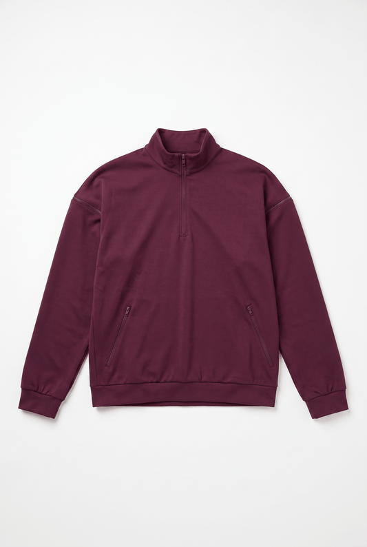 Half Zip Sweater, Bordeaux Sample Piece