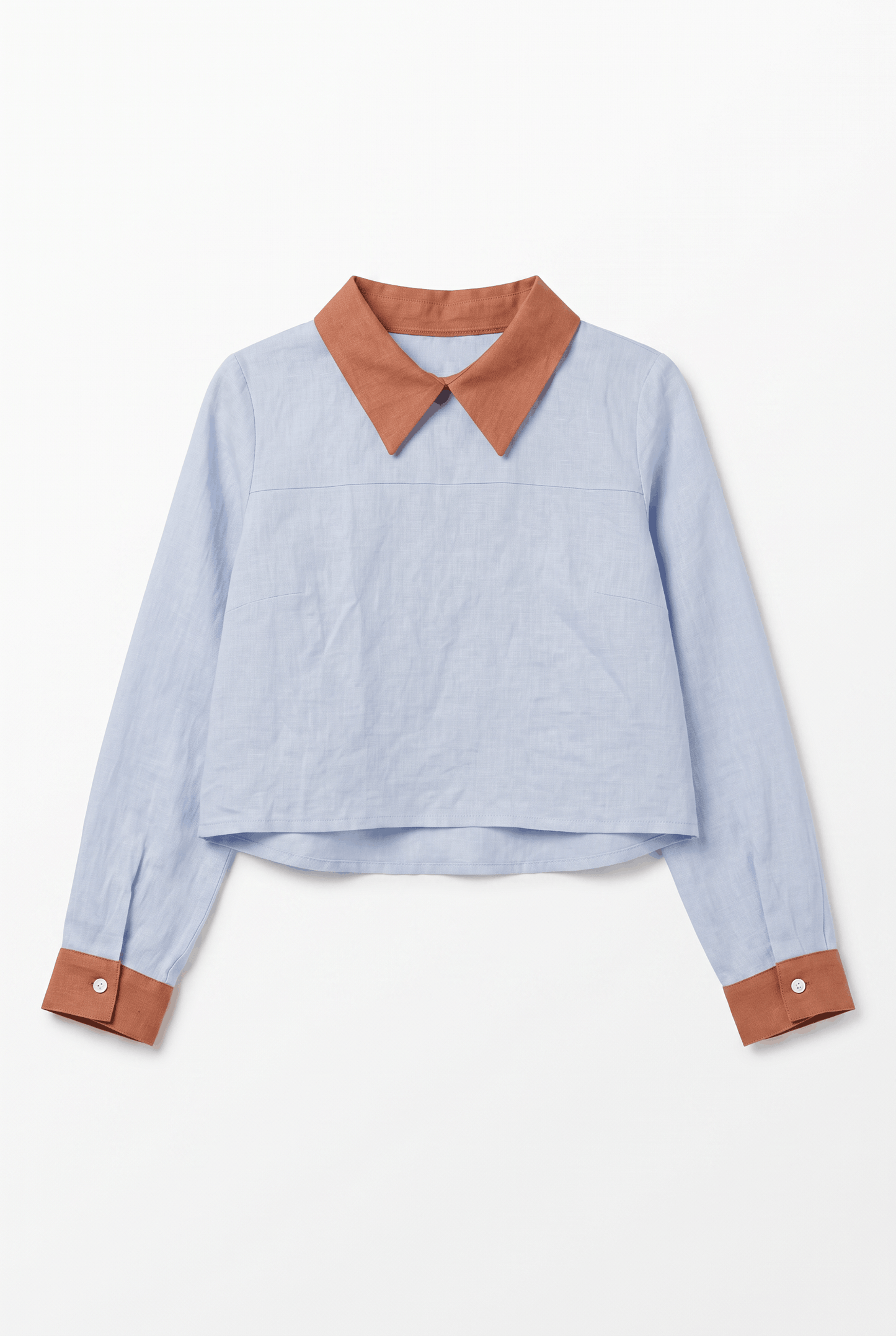 Linen Blouse, Light Blue Sample Piece