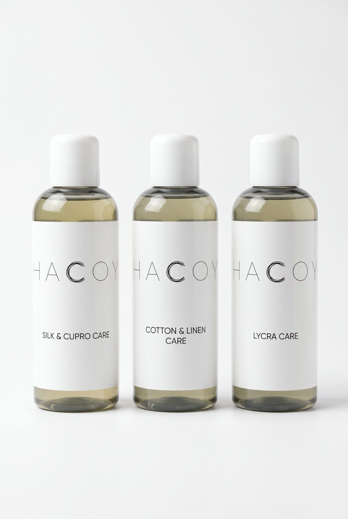 HACOY care set, three 240 ml bottles, English labels