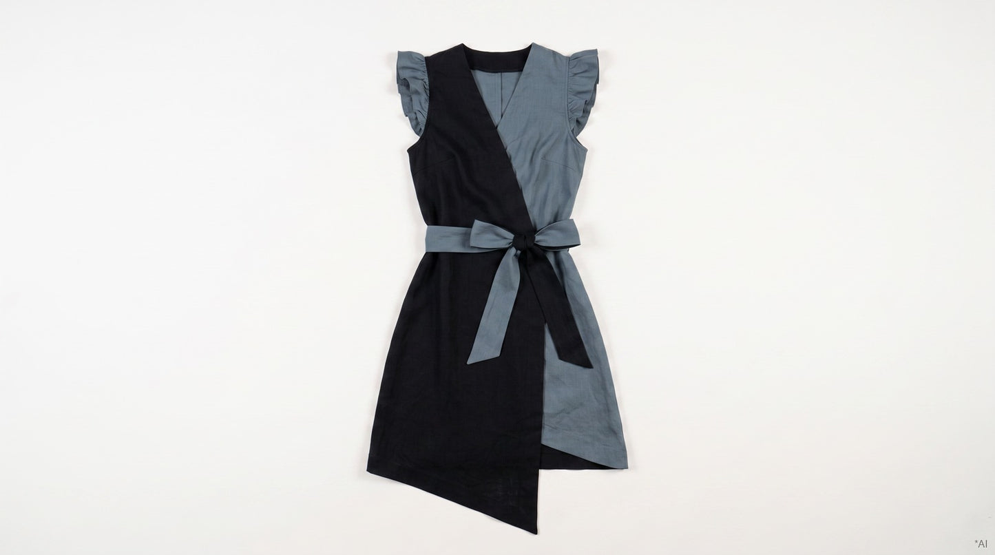Linen Dual Dress product flatlay (AI-assisted visual)