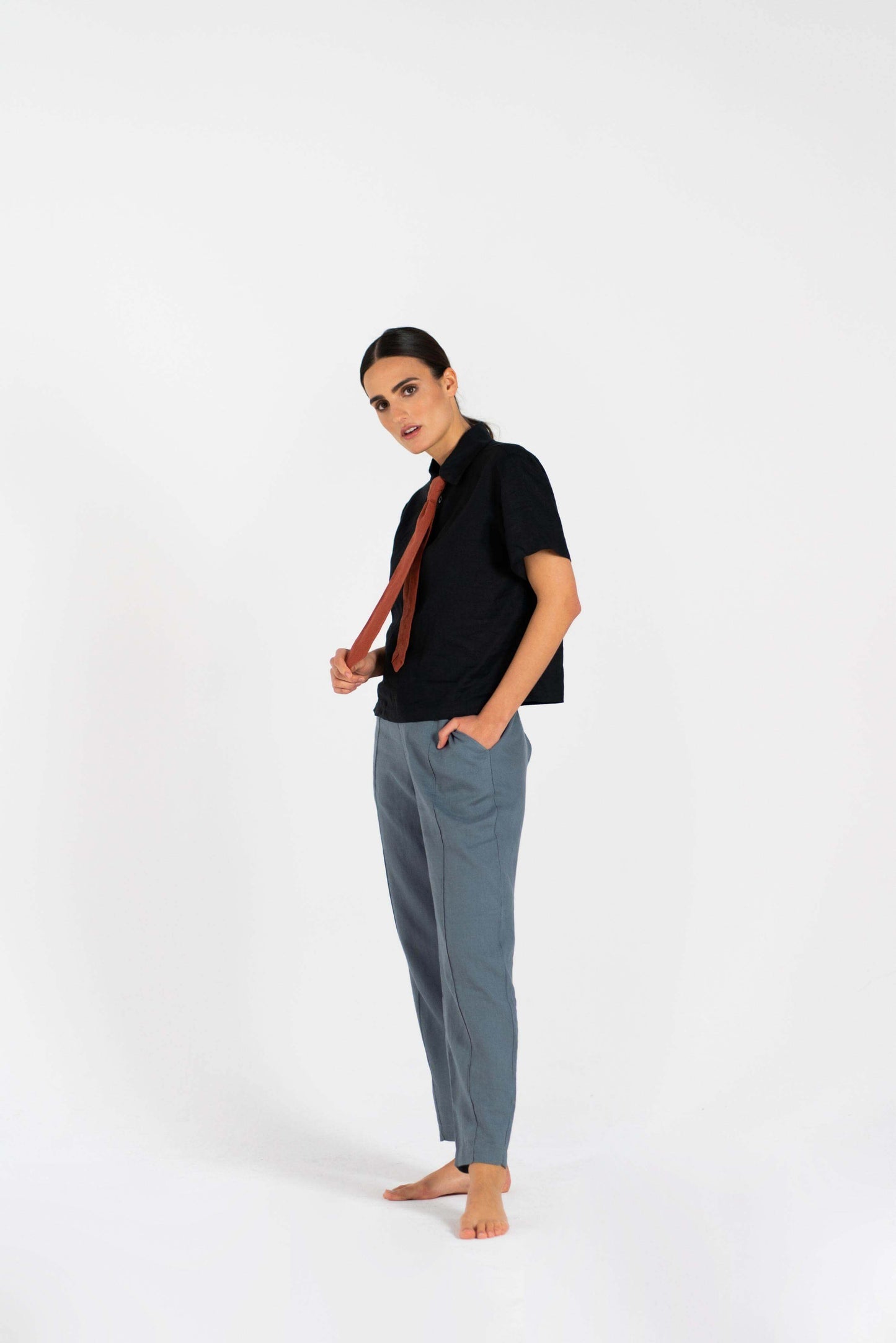 Linen Tie Shirt (Pre-owned)