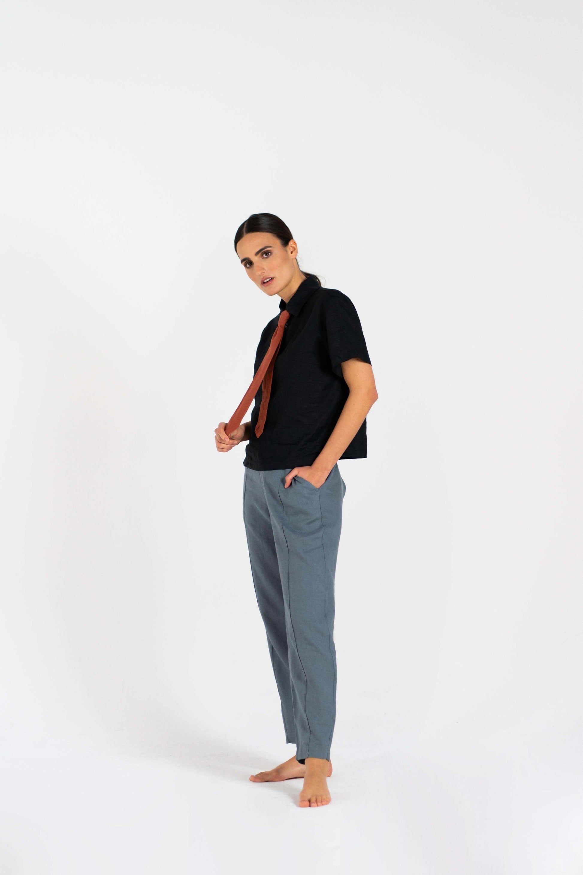 Linen Tie Shirt (Pre-owned)