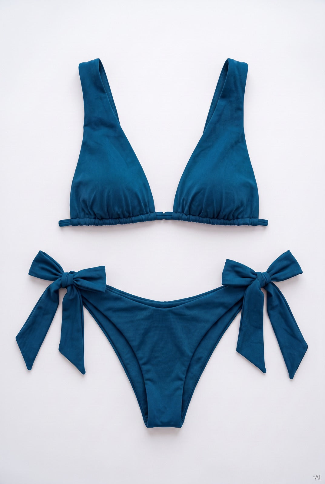 Mono Bikini, Ocean Blue product flatlay (AI-assisted visual)